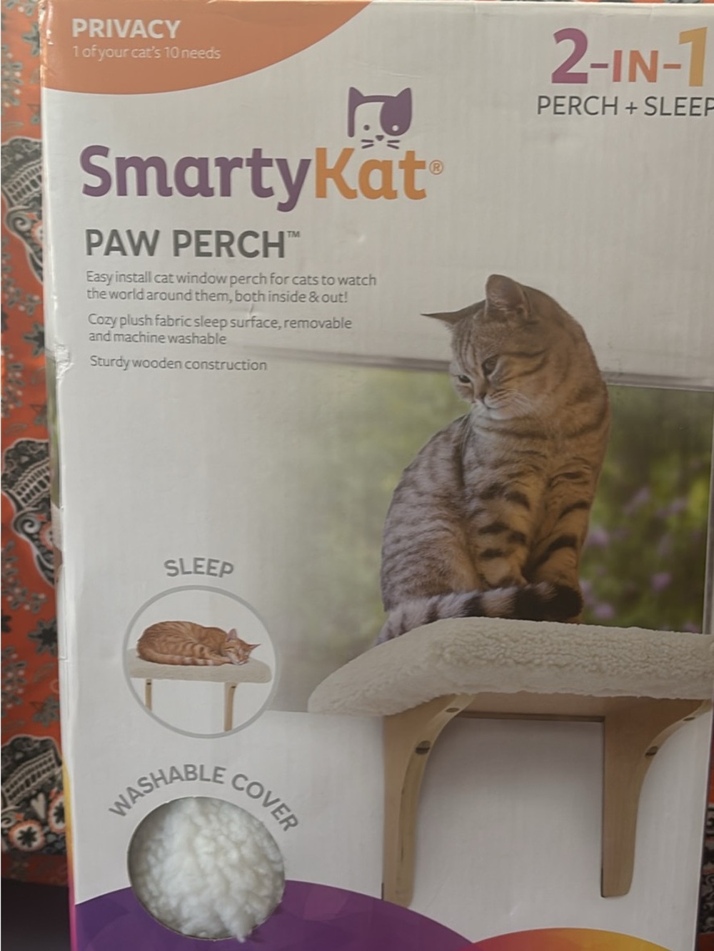 Paw Perch Window Cat Bed - Cream Plush